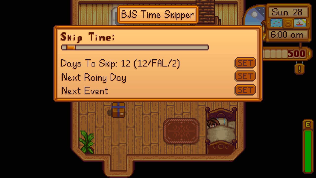 Stardew Valley mod - BJS Time Skipper