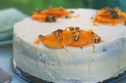 Easter orange cake with lemon icing