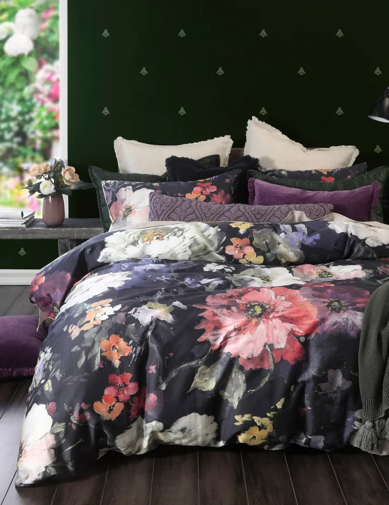 dark floral bedding
