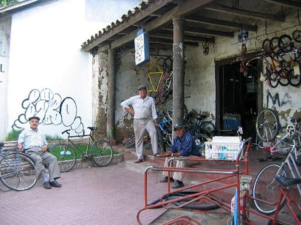 The scene at the local bike shop.