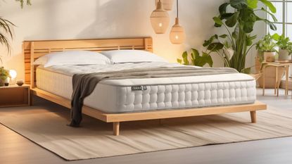 A lifestyle image of the Simba Earth mattress in a bedroom