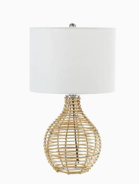 Silverwood&nbsp;Rattan Rotary Socket Table Lamp with Linen Shade for $64.98, at Lowe's