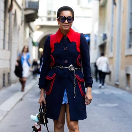 Tamu McPherson wears a colorful coat