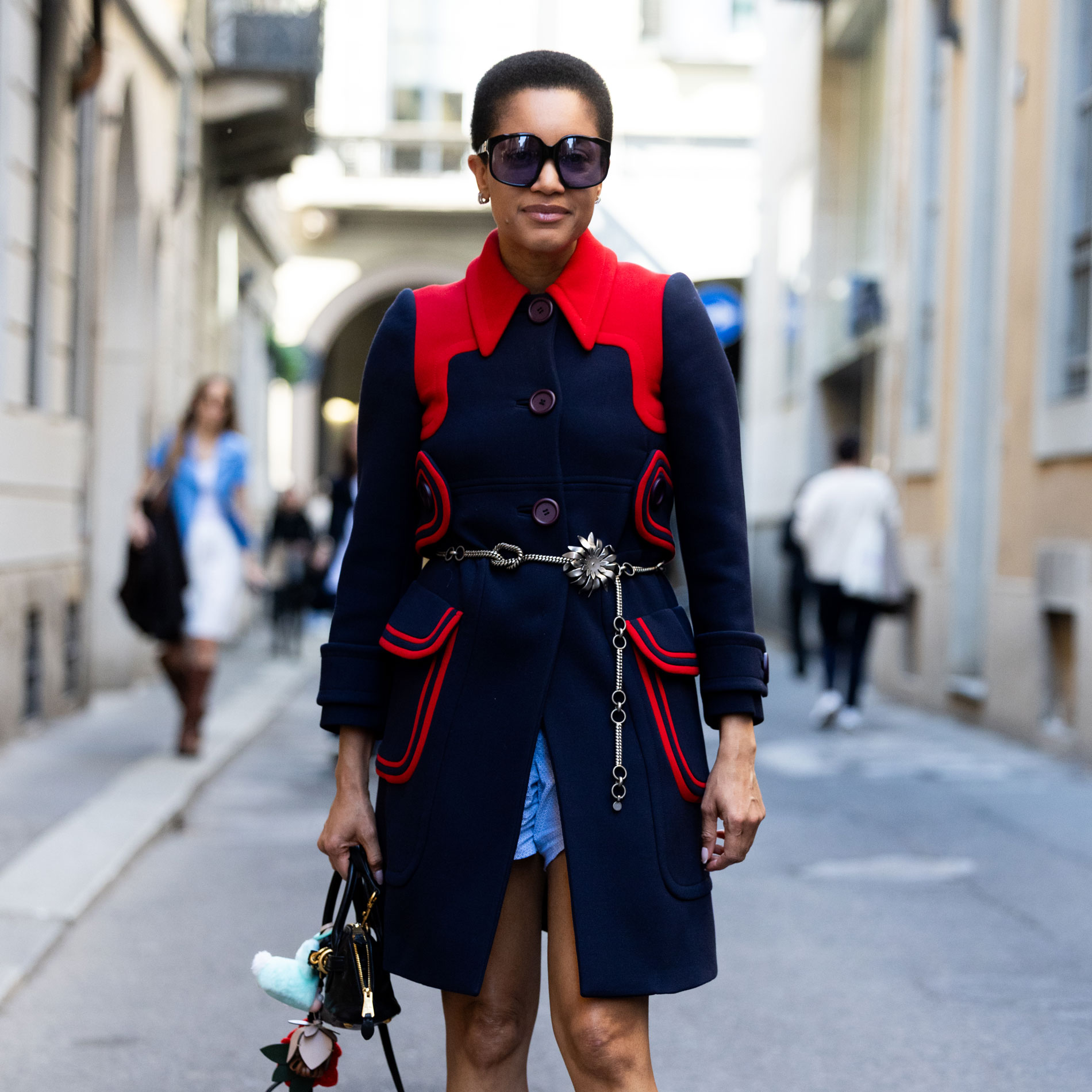 Tamu McPherson wears a colorful coat