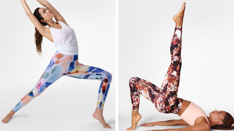 best yoga pants: two women doing yoga in Sweaty Betty yoga pants