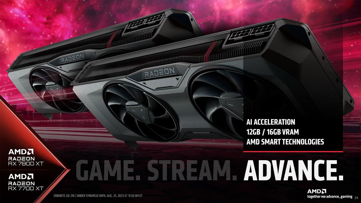 AMD RX 7800 XT 7700 XT Gamescom materials