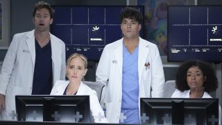 Scott Speedman, Kim Raver, Niko Terho and Alexis Floyd on Grey's Anatomy.