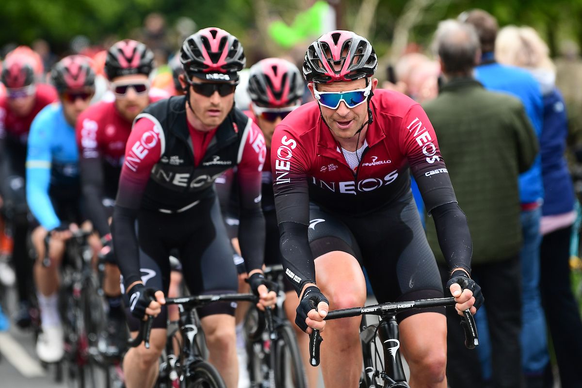 Ian Stannard hits the front for Team Ineos.