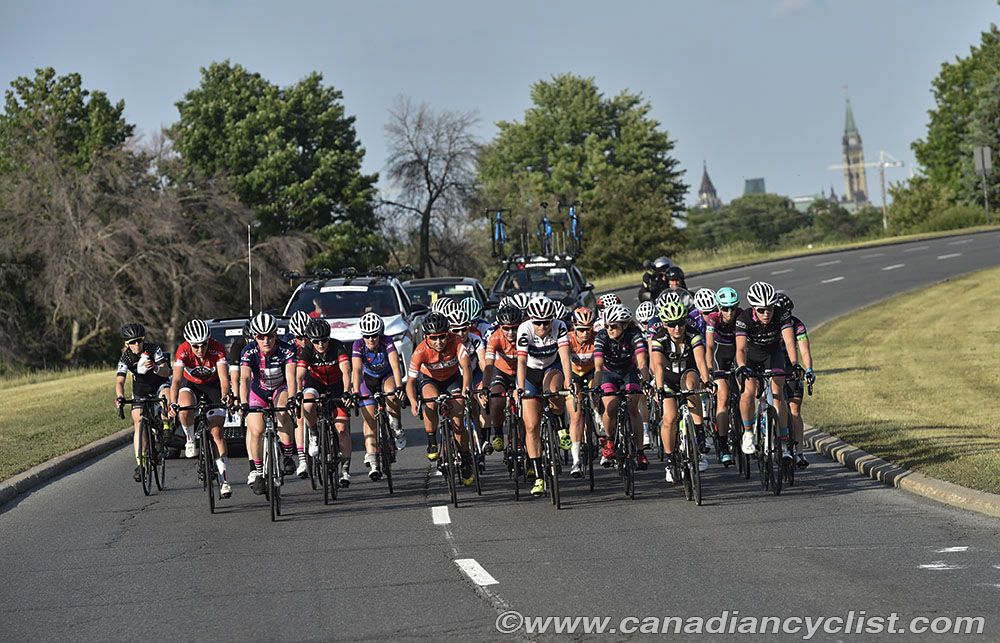 The peloton quits chasing on the last lap