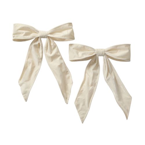 LoveShackFancy Velvet Ivory Bow Clip on Ornaments
