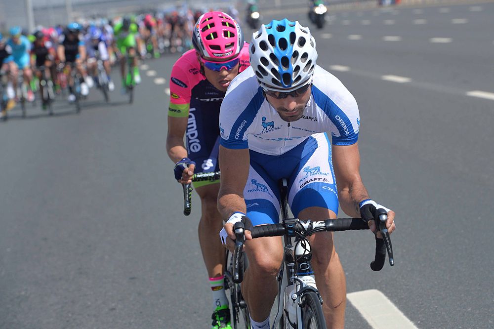 Gang Xu (Lampre-Merida) and David Lozano (Novo Nordisk)