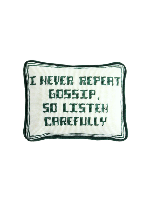 Gossip Needlepoint Pillow