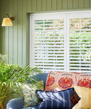 Large wooden window shutters