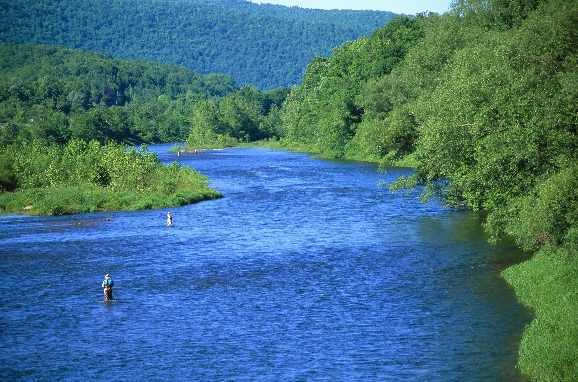 Fly fishers in Fishs Eddy, New York.