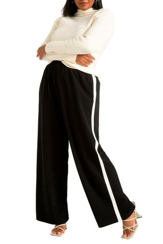 Eloquii Women's Plus Size Track Pant With Side Stripe