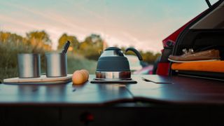 Camping kettle and pots with Škoda Enyaq iV 80 FestEVal