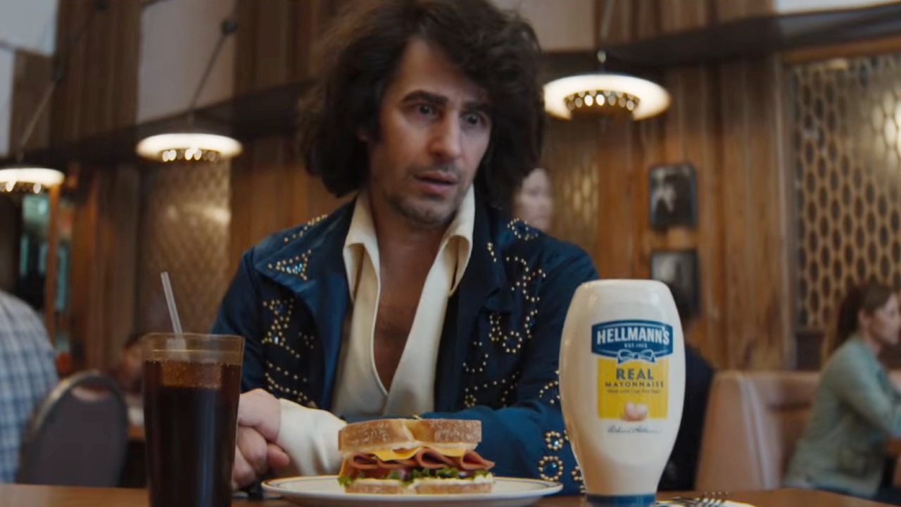 Meal Diamond looking at a container of mayonaise