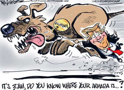 Political Cartoon U.S. Trump Military North Korea Missiles Nukes