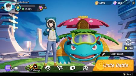 Trainer screens from Pokemon Unite on Nintendo Switch