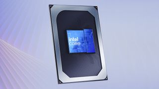 A promotional, stylised render of an Intel Core Series 3 processor, showing the two tiles that comprise the CPU