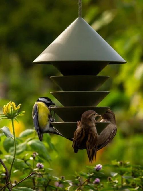 Bird Silo Feeder in Green
