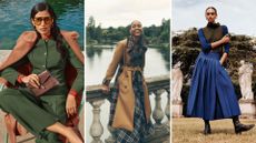 Three models wearing looks from Phase Eight, Boden, ME+EM