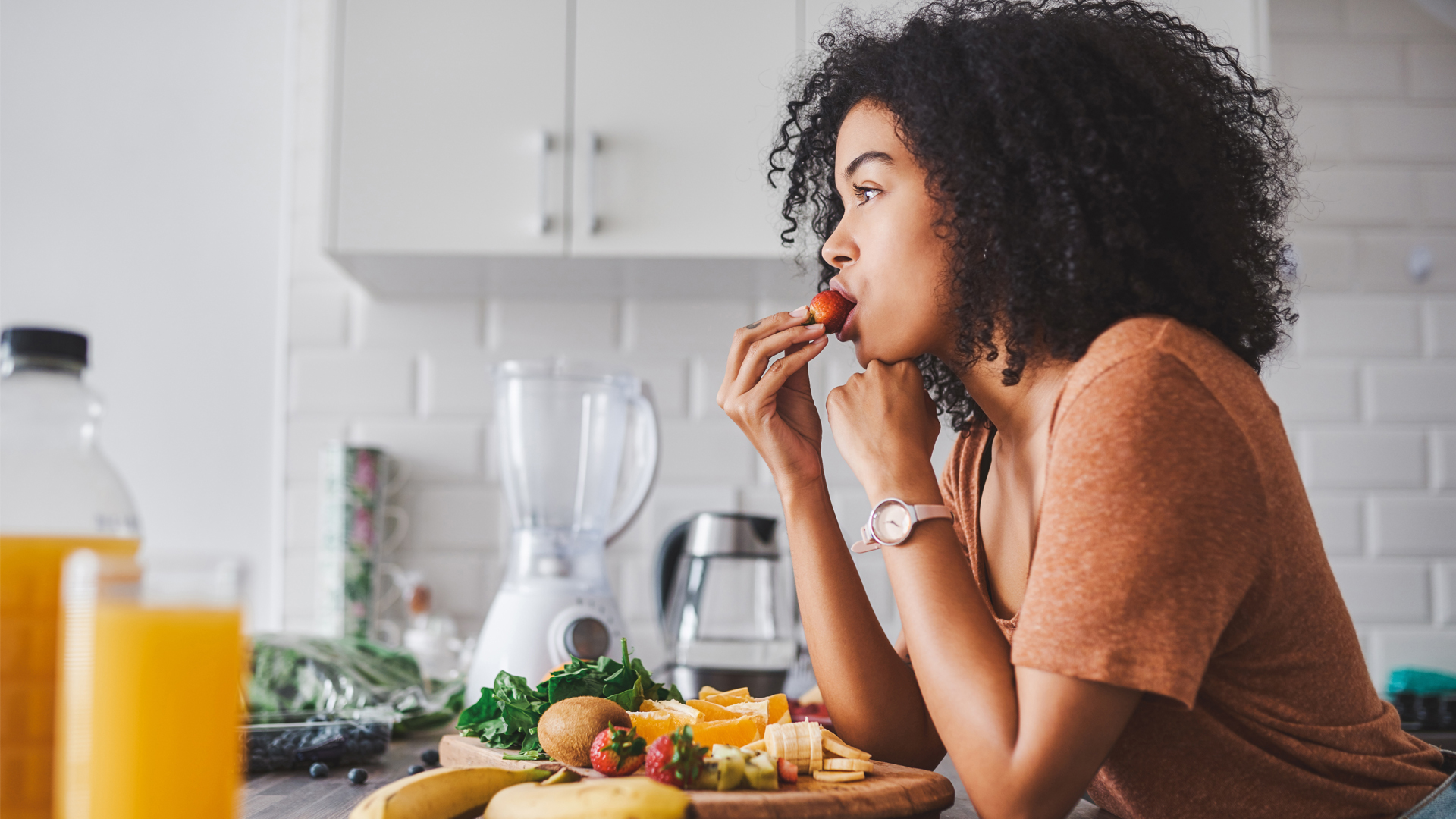Image of woman and fresh food to be prepared