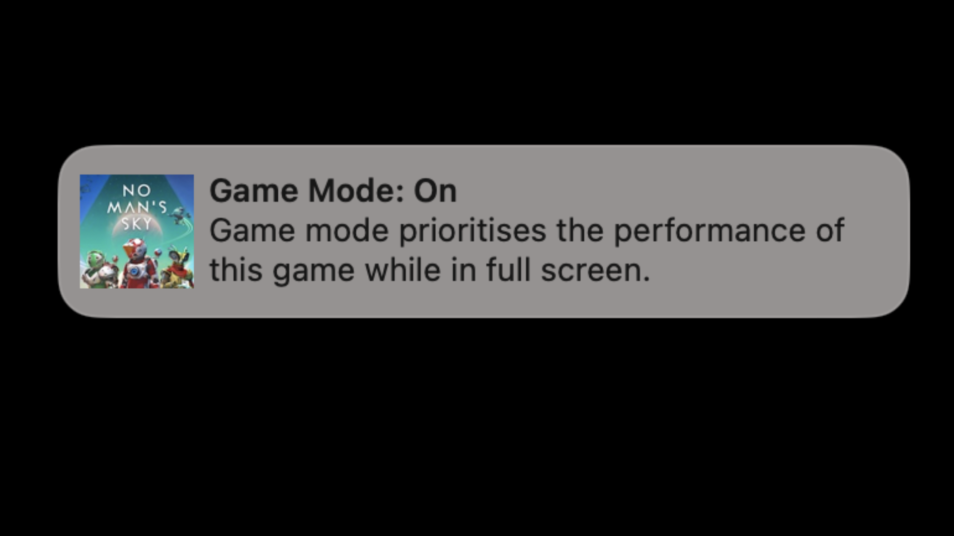 Игровой режим в macOS Sonoma с No Man's Sky
