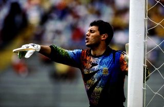 Argentina goalkeeper Sergio Goycochea in action during the 1993 Copa America.