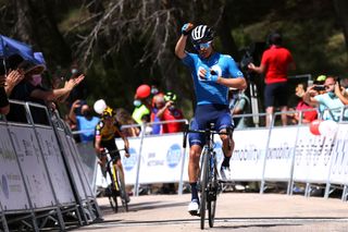 VILLARRODRIGO SPAIN MAY 20 Miguel Angel Lpez Moreno of Colombia and Movistar Team celebrates at arrival during the 67th Vuelta A Andalucia Ruta Del Sol 2021 Stage 3 a 17510km stage from Beas De Segura to Villarrodrigo 1151m VCANDALUCIA on May 20 2021 in Villarrodrigo Spain Photo by Gonzalo Arroyo MorenoGetty Images