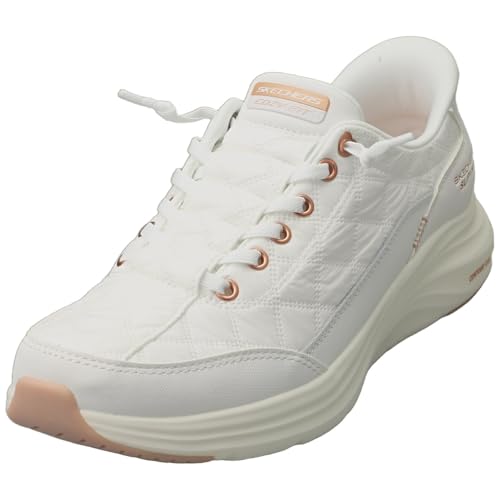 Skechers Women's Contour Foam Golden Hour Slip-In Trainers, White Mesh/duraleather/leather/rose Gold Trim, 7 Uk