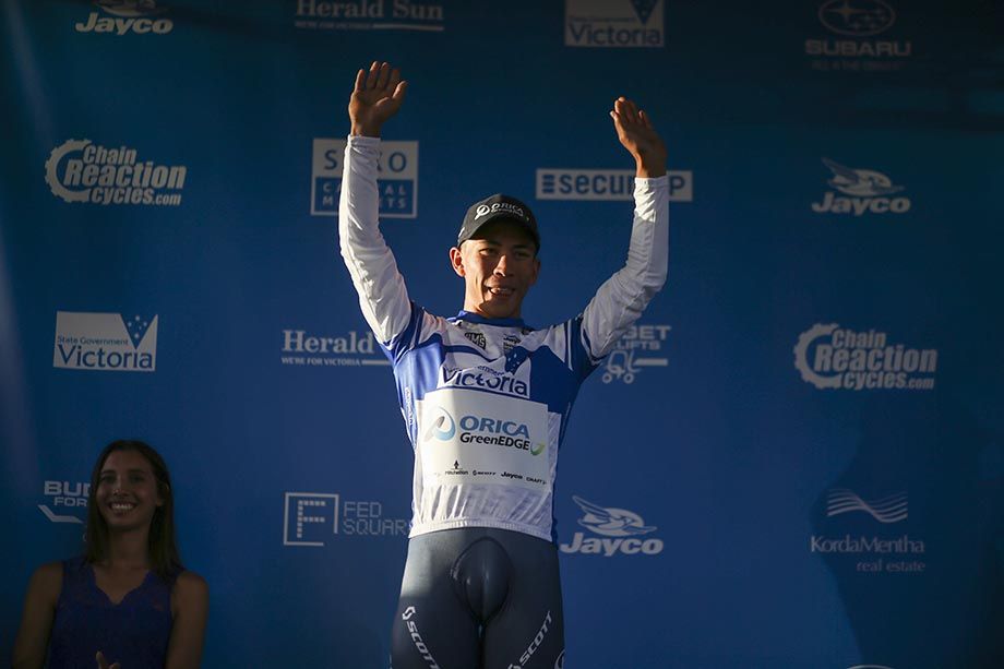 Caleb Ewan in the Young Riders Jersey