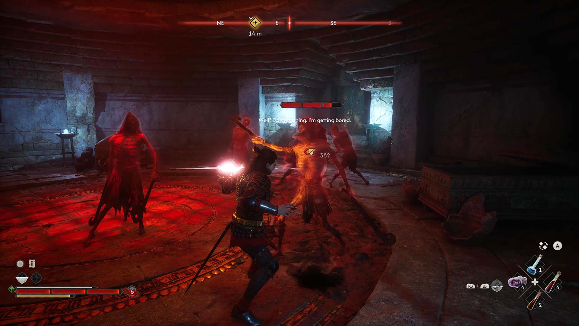 Coen fights ghouls in The Blood of Dawnwalker, blocking an attack