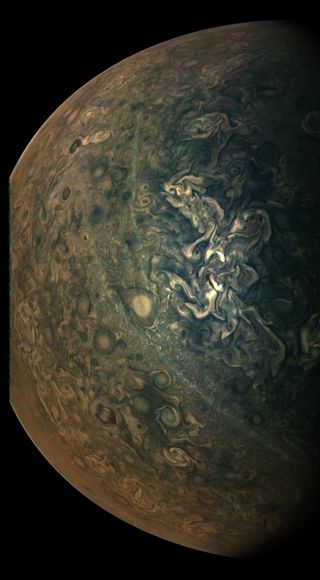 NASA's Juno spacecraft captured this stunning view of Jupiter on Feb. 17, 2020.