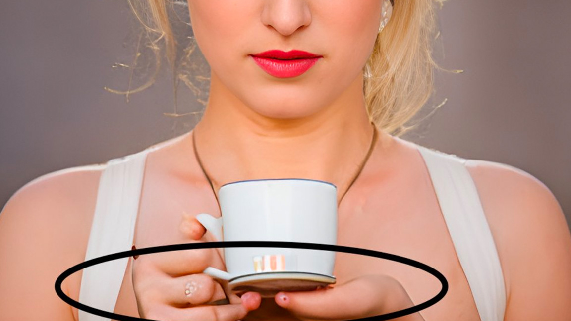 AI photo; weird hands in a photo