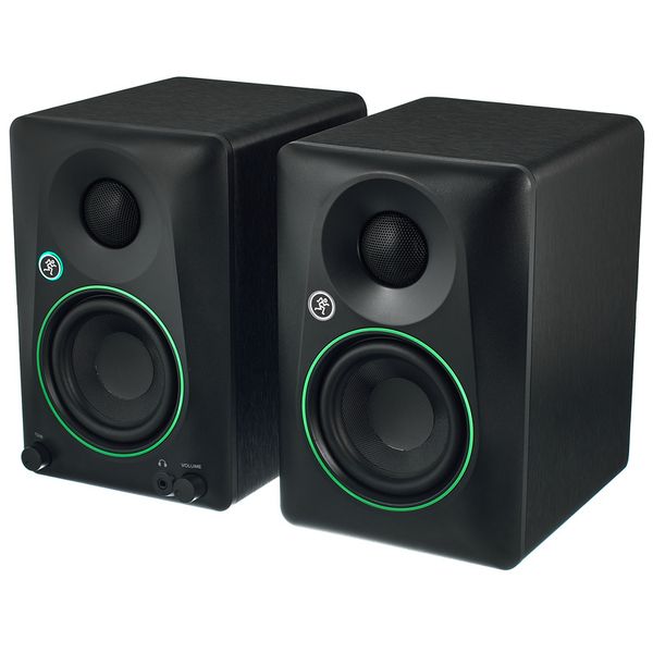 The Mackie CR3.5BT speakers, sans subwoofer.