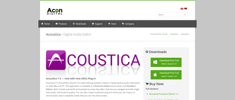 Acon Digital Acoustica audio editor in action