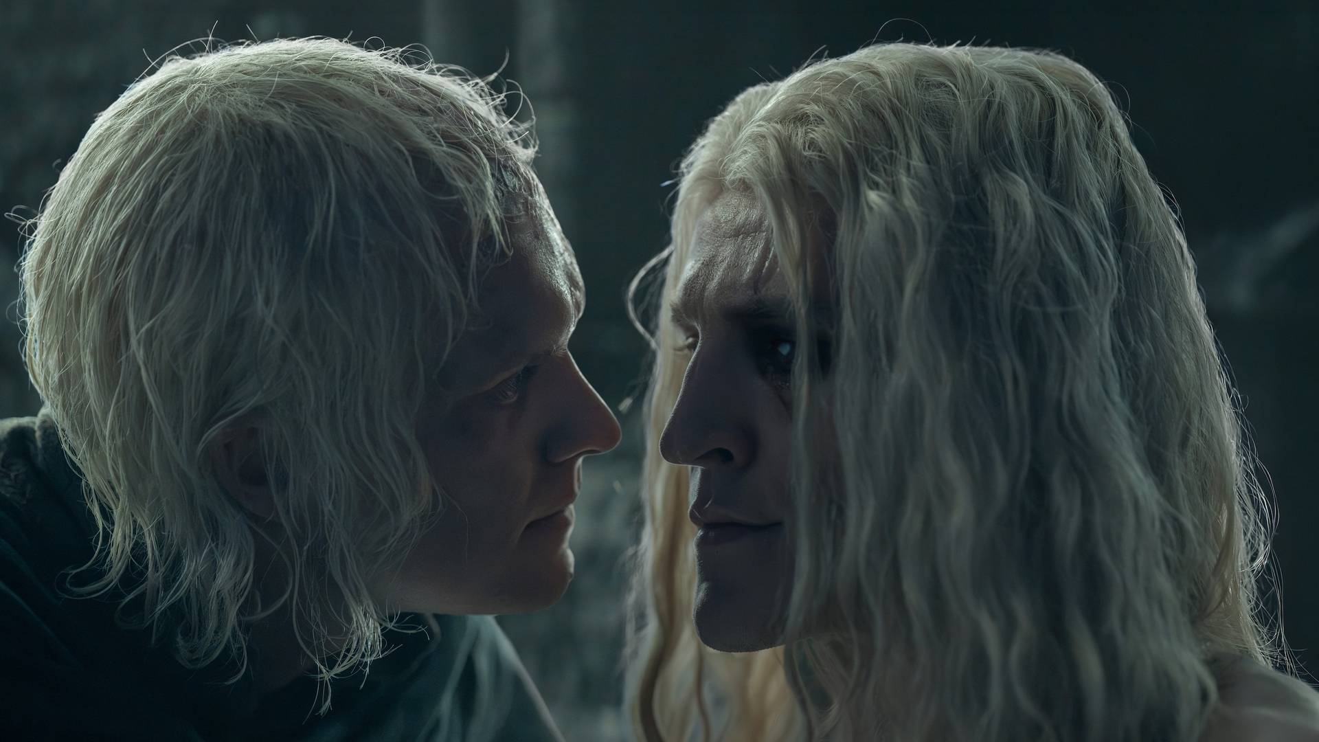 Tom Glynn-Carney as Aegon and Ewan Mitchell as Aemond in House of the Dragon season 3 episode 8