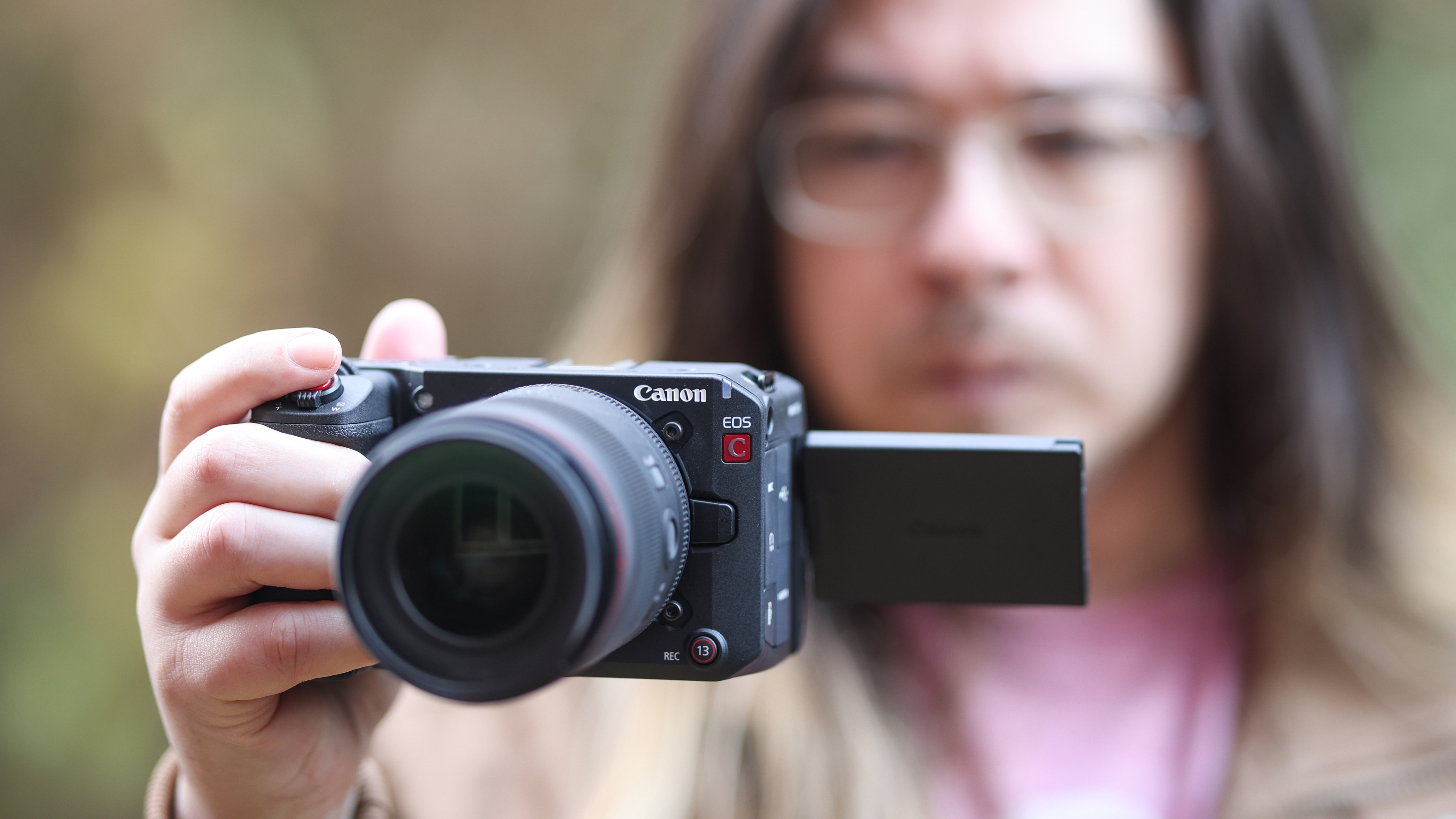 James Artaius using the Canon EOS C50 outdoors