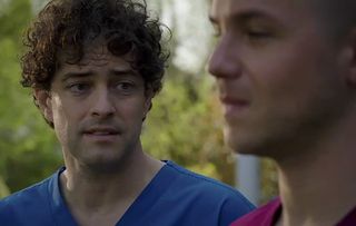 Lofty (Lee Mead) searches for answers with Dom