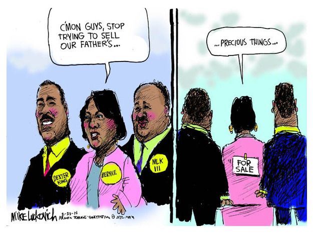 Editorial cartoon MLK estate sale