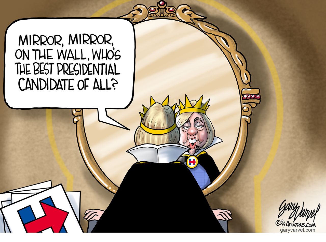 Political Cartoon Hillary Clinton Snow White Mirror Candidate