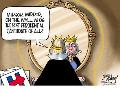 Political Cartoon Hillary Clinton Snow White Mirror Candidate