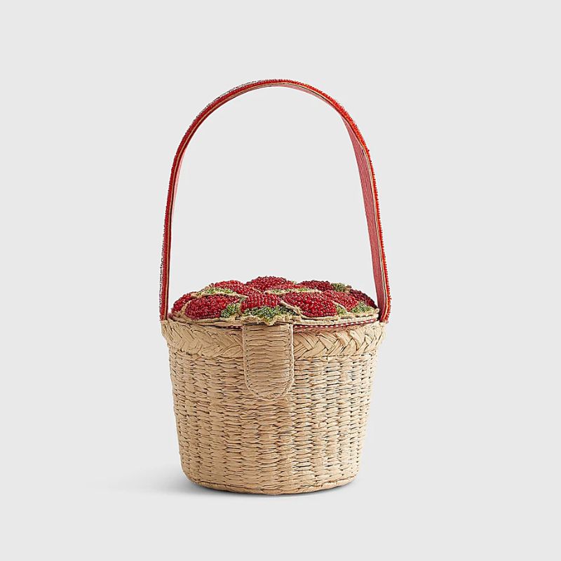 River Island , Red Strawberry Basket Bag