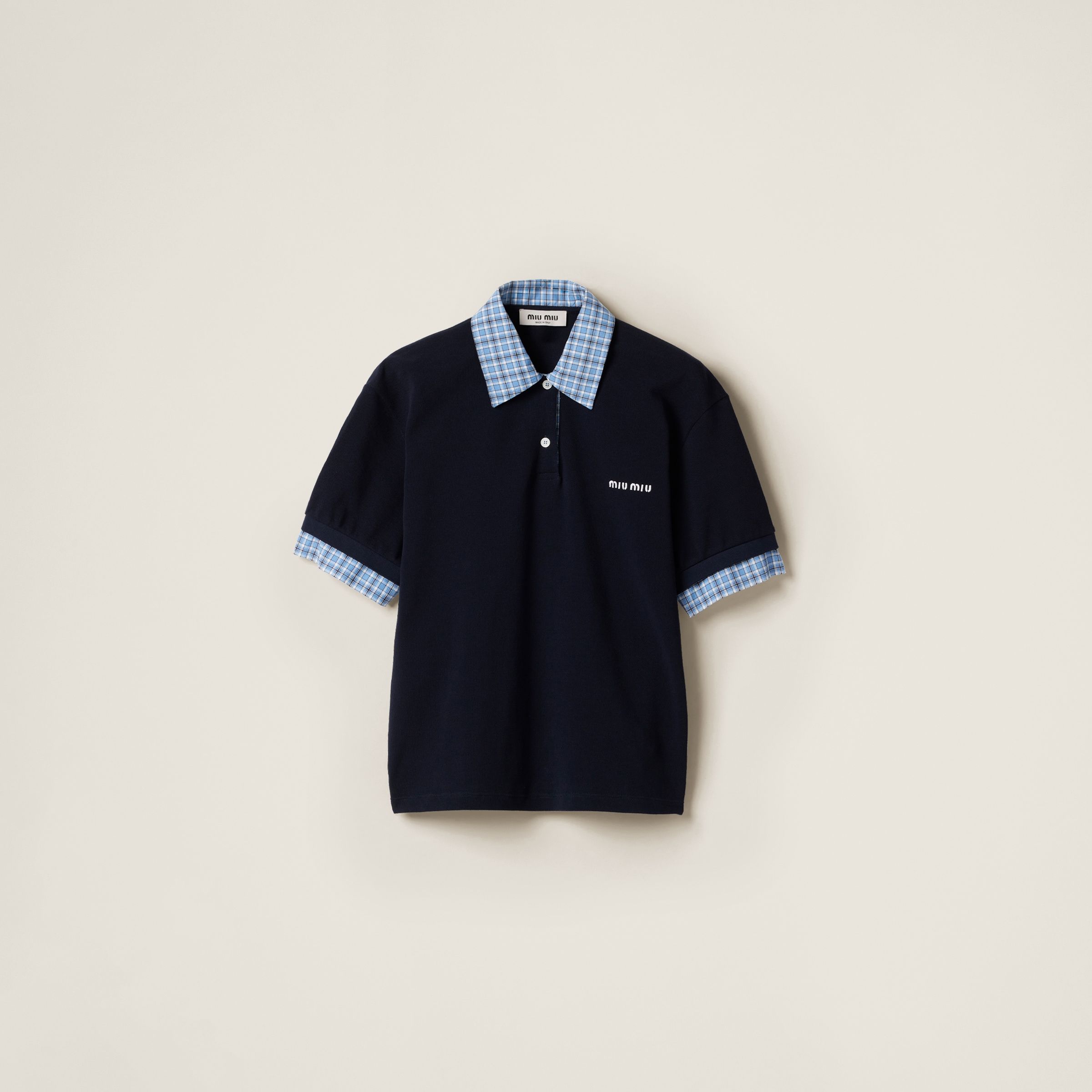 Piqu&amp;eacute; and Poplin Polo Shirt