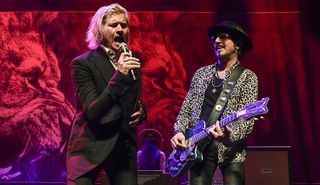 Rival Sons' Jay Buchanan (left) and Scott Holiday perform at The Warfield on November 11, 2021 in San Francisco, California