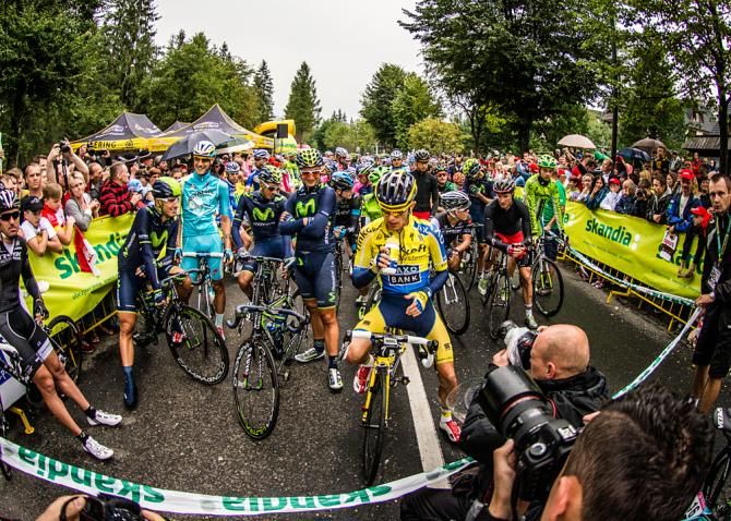 The peloton gets ready for the mountain stage at the Tour of Poland