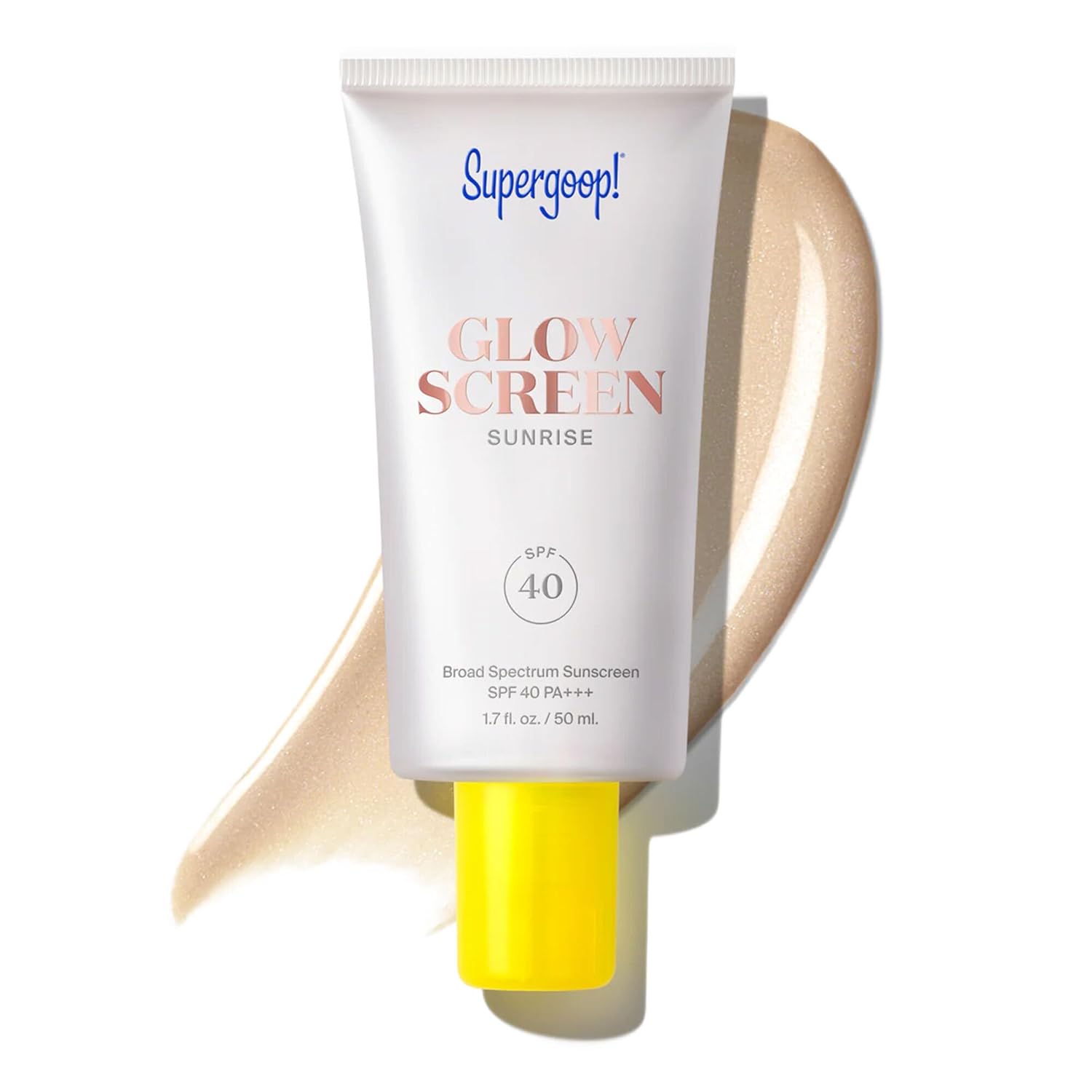 Supergoop!, Supergoop! Glowscreen Spf 40, Sunrise (champagne Glow) - 1.7 Fl Oz - Glowy Primer + Broad Spectrum Tinted Sunscreen - Helps Filter Blue Light - Hydration - Hyaluronic Acid &amp; Vitamin B5