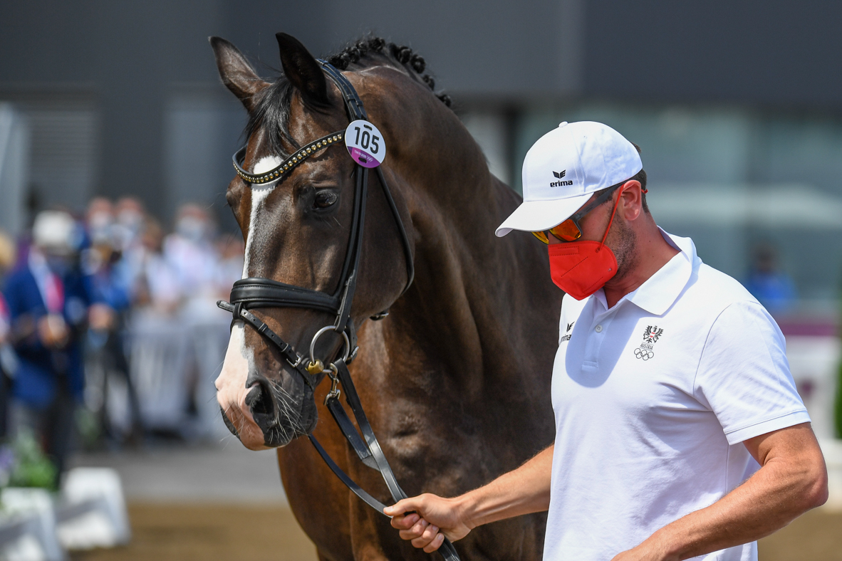 Abegglen NRW, the ride of Victoria Max-Theurer at the Tokyo Olympic dressage trot-up