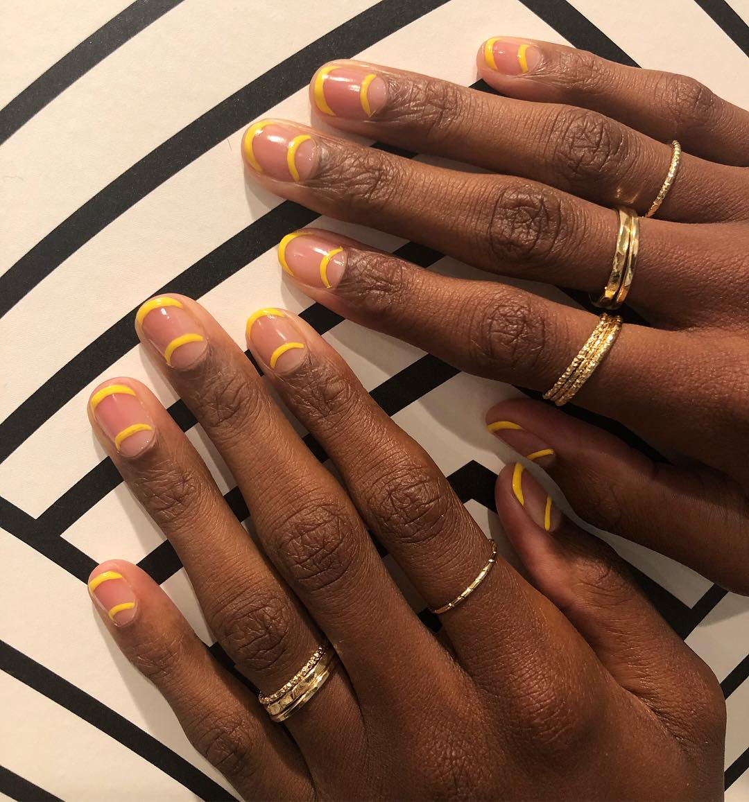 Double French tip on short nails